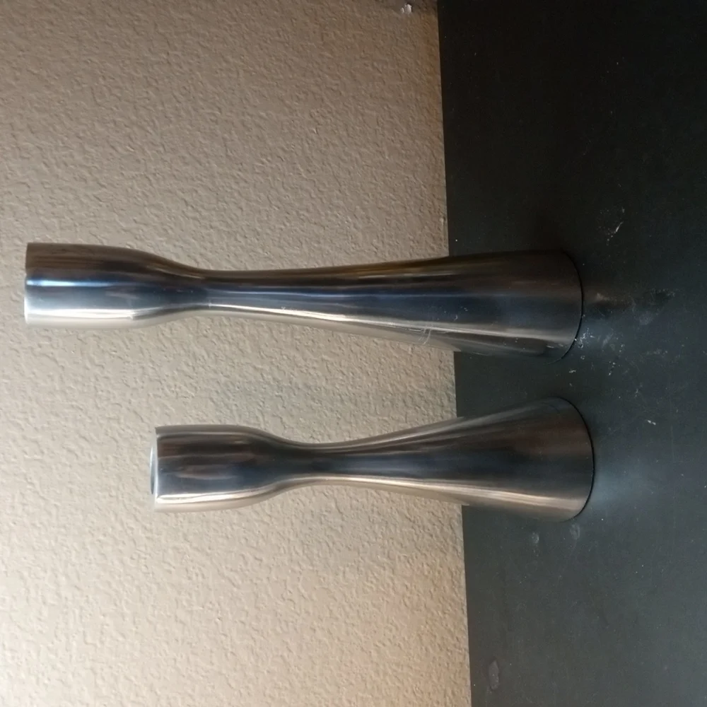 GORGEOUS Pair of Graduated West Elm Sculptural Candle Holders.
